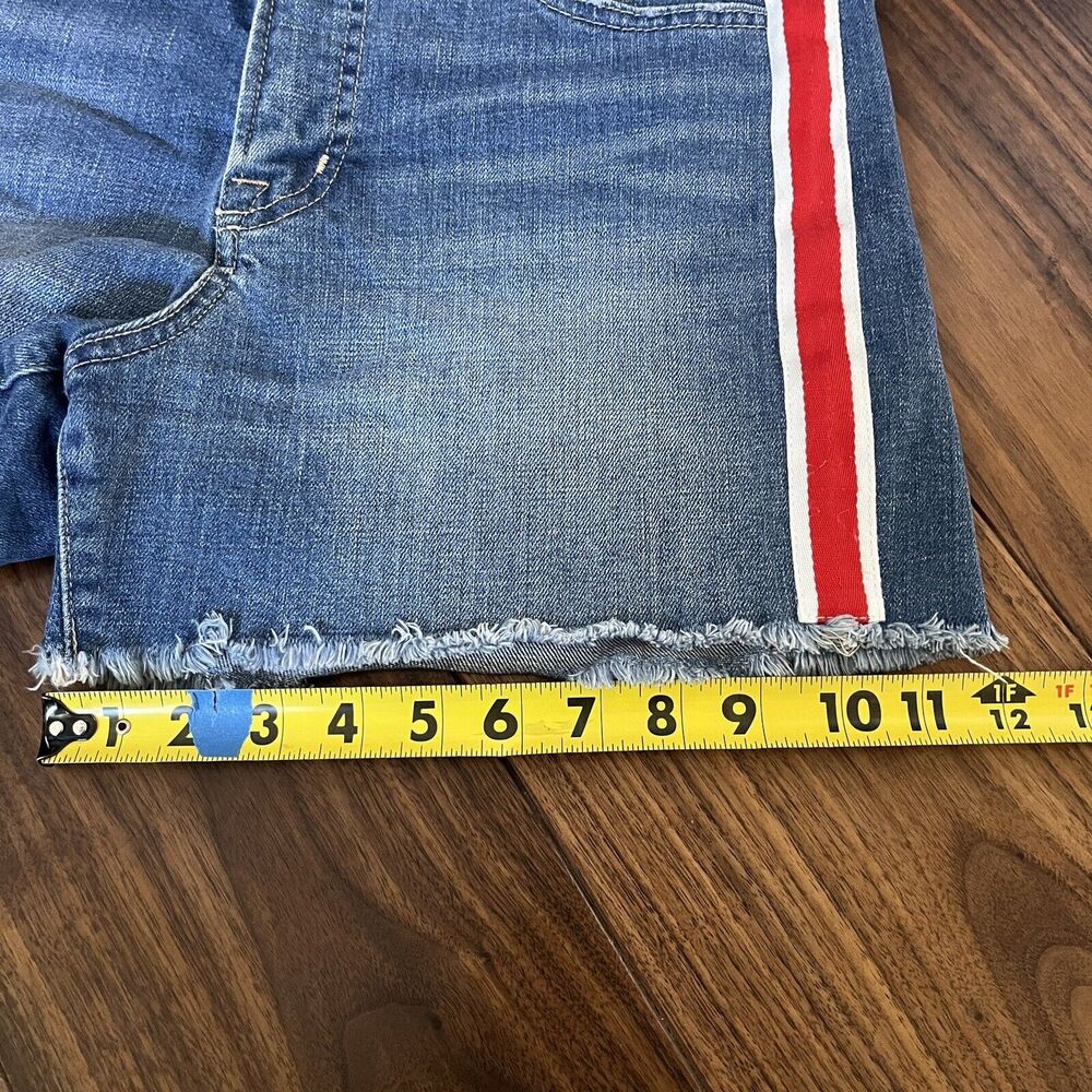 Gap 1969 High Rise Cut-Off Denim Shorts Stripe Sides Size 29 - Picture 11 of 11